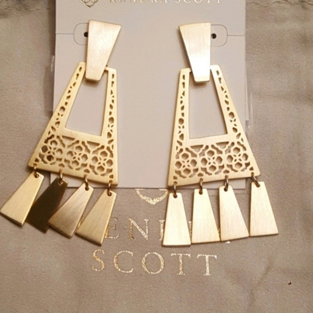 Gold, Kendra Scott, Kase, Fringe Earrings